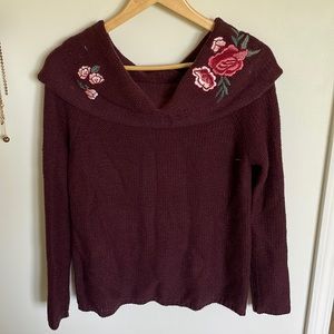 Floral maroon sweater!